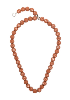 Jil Sander enamel beaded necklace - Brown