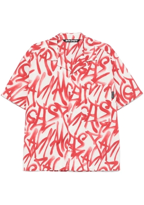 Palm Angels graffiti-print shirt - White