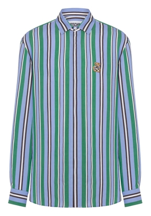 Moschino Teddy Bear-appliqué striped shirt - Blue