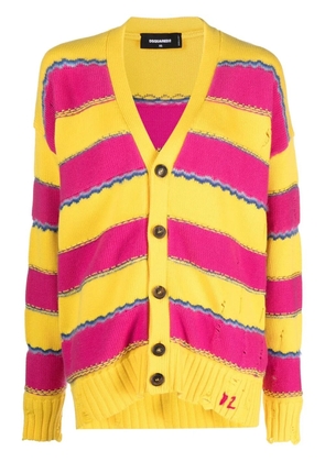 DSQUARED2 striped V-neck cardigan - Pink