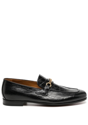 TOM FORD crocodile-embossed leather loafers - Black