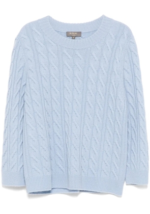N.Peal Emilia Cable Round Neck jumper - Blue