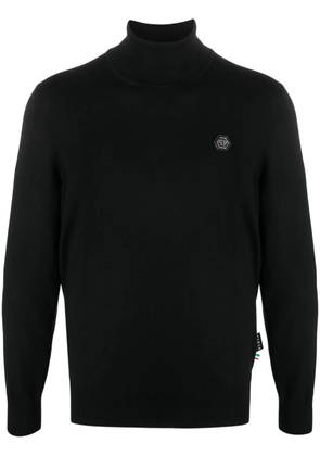 Philipp Plein roll-neck merino wool jumper - Black
