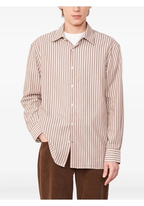 Officine Generale striped long-sleeve shirt - Brown