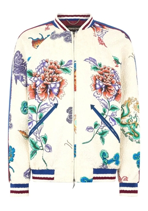 Roberto Cavalli quilted bomber jacket - White