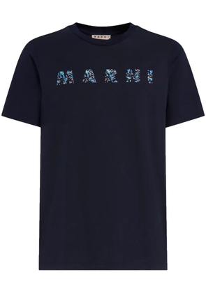 Marni logo-print cotton T-shirt - Blue