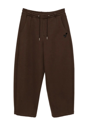 SONGZIO panther-embroidered trousers - Brown