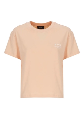 A.P.C. embroidered-logo T-shirt - Orange