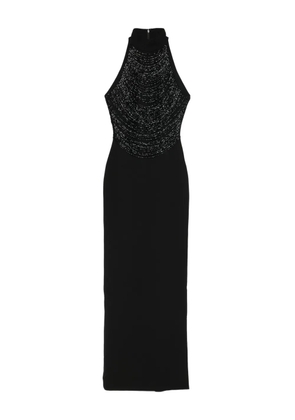 Solace London Portia embellished halterneck maxi dress - Black