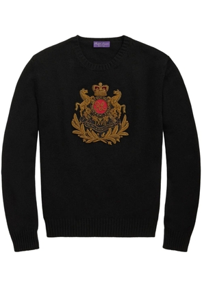 Ralph Lauren Purple Label embroidered cashmere pullover - Black