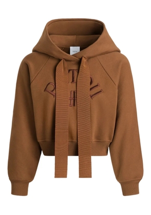 Patou logo-embroidered hoodie - Brown