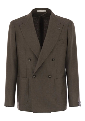 Tagliatore double-breasted patch-pocket blazer - Brown