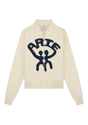 Arte Antwerp zip-up embroidered cardigan - Neutrals