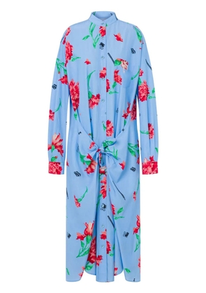 Moschino floral-print midi dress - Blue