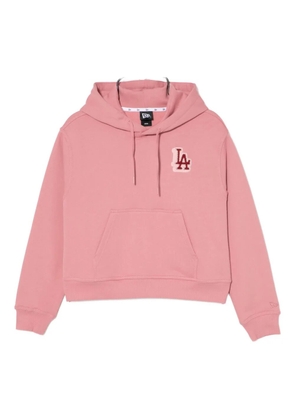 NEW ERA CAP embroidered-logo cotton hoodie - Pink