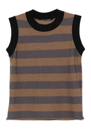 Hannes Roether striped sleeveless top - Brown