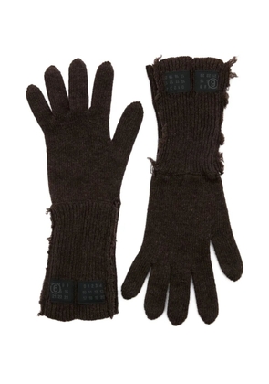 MM6 Maison Margiela ribbed-knit gloves - Brown