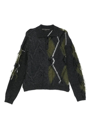 Andersson Bell cable-knit polo shirt - CHARCOAL