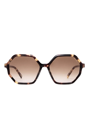 Police Swan 4 geometric-frame sunglasses - Brown