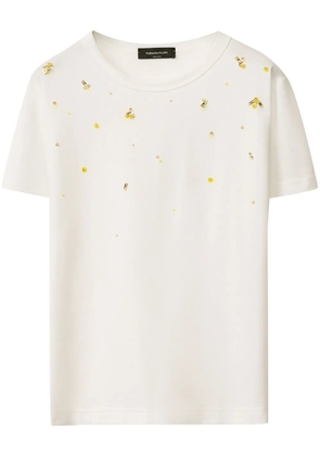 Fabiana Filippi bead-embellished T-shirt - White