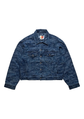 Sky High Farm Angry Chore 'Green' denim jacket - Blue