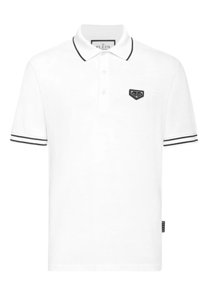 Philipp Plein logo-plaque polo shirt - White