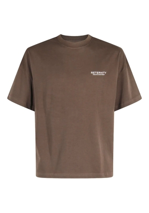 RETERNITY logo-print cotton T-shirt - Brown