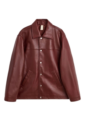 Sunflower snap-fastening leather jacket - Red