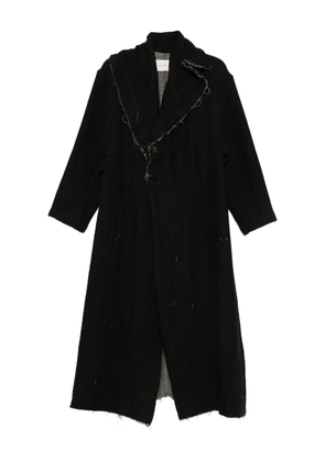 A Tentative Atelier frayed-trim coat - Black