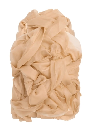 KHAITE Welles ruffled top - Neutrals