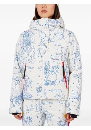 Rossignol x JCC graphic-pattern hooded jacket - White