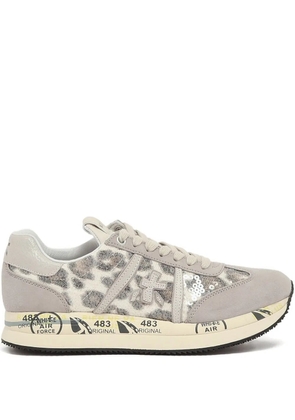 Premiata leopard-print suede sneakers - Grey