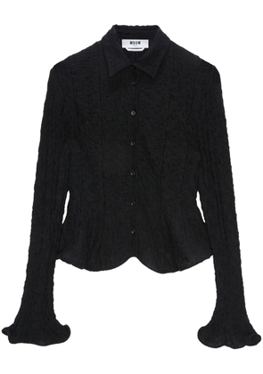 MSGM crinkle-effect shirt - Black
