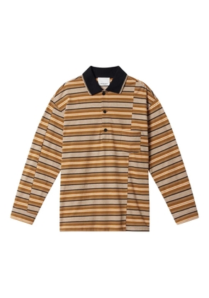 MARANT Plastron striped polo shirt - Brown