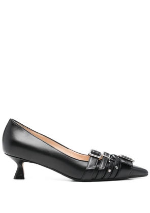 Anna F. 45mm buckled-strap point-toe pumps - Black