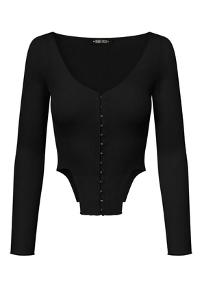 Elena Velez linen knit top - Black