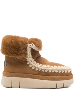 Mou Bounce round-toe boots - Brown