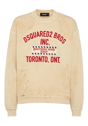 DSQUARED2 slogan-embroidered sweatshirt - Neutrals