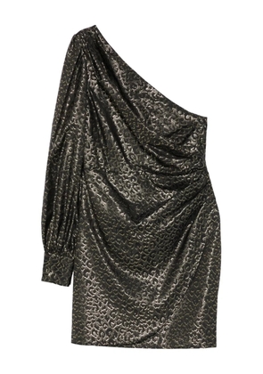 Lauren Ralph Lauren one-shoulder pattern mini dress - Black