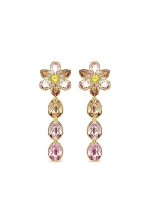 Swarovski Idyllia flower drop earrings - Gold