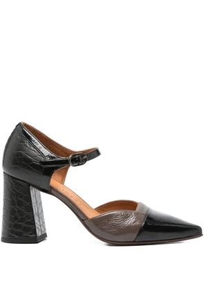 Chie Mihara 75mm Luer crocodile-effect block-heel pumps - Black