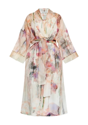 MUNTHE floral-print sheer coat - Neutrals
