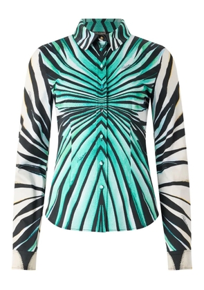 Roberto Cavalli printed button-up shirt - Blue