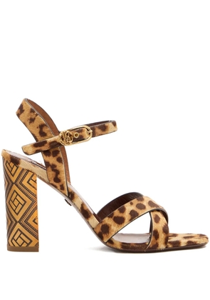 Roberto Cavalli cheetah-print cross-strap sandals - Brown