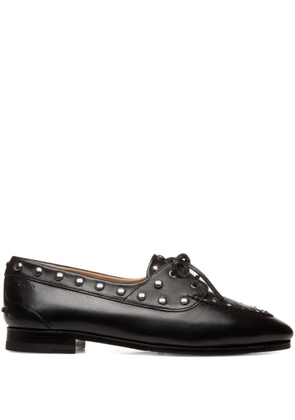 Bally Plume studded leather boat shoes - Black
