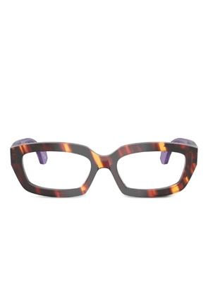 Alain Mikli striped rectangle glasses - Striped Havana Brown Yellow
