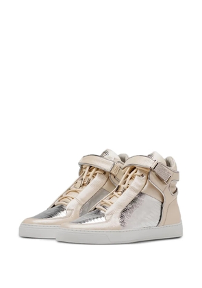 Leandro Lopes Mosh diamond-embellished high-top sneakers - Neutrals