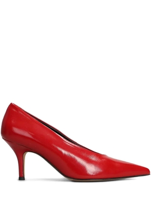 The Seller pointed-toe leather pumps - Red