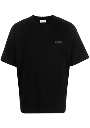 Off-White logo-embroidered T-shirt - Black