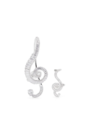 Swarovski crystal-embellished clip earrings - Silver